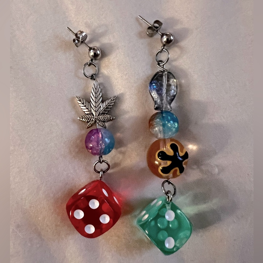 Funky dice earrings